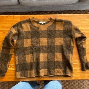 Madewell Plaid Cropped Sweater